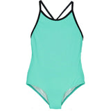 Textured Teal One-Piece Swimsuit, Black