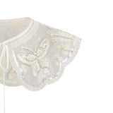 White Embroidered Butterfly Stole