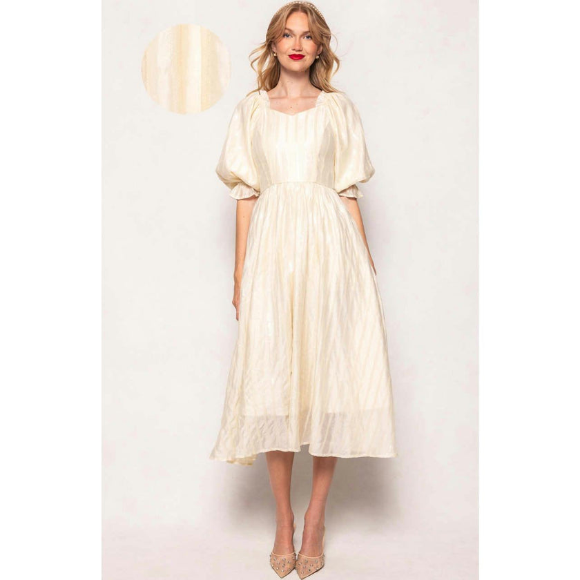 Tindra Dress in Cream Sequin