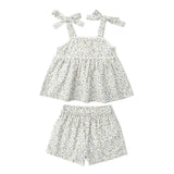 Organic Tie Up Top & Shorts Set - Tulle Floral