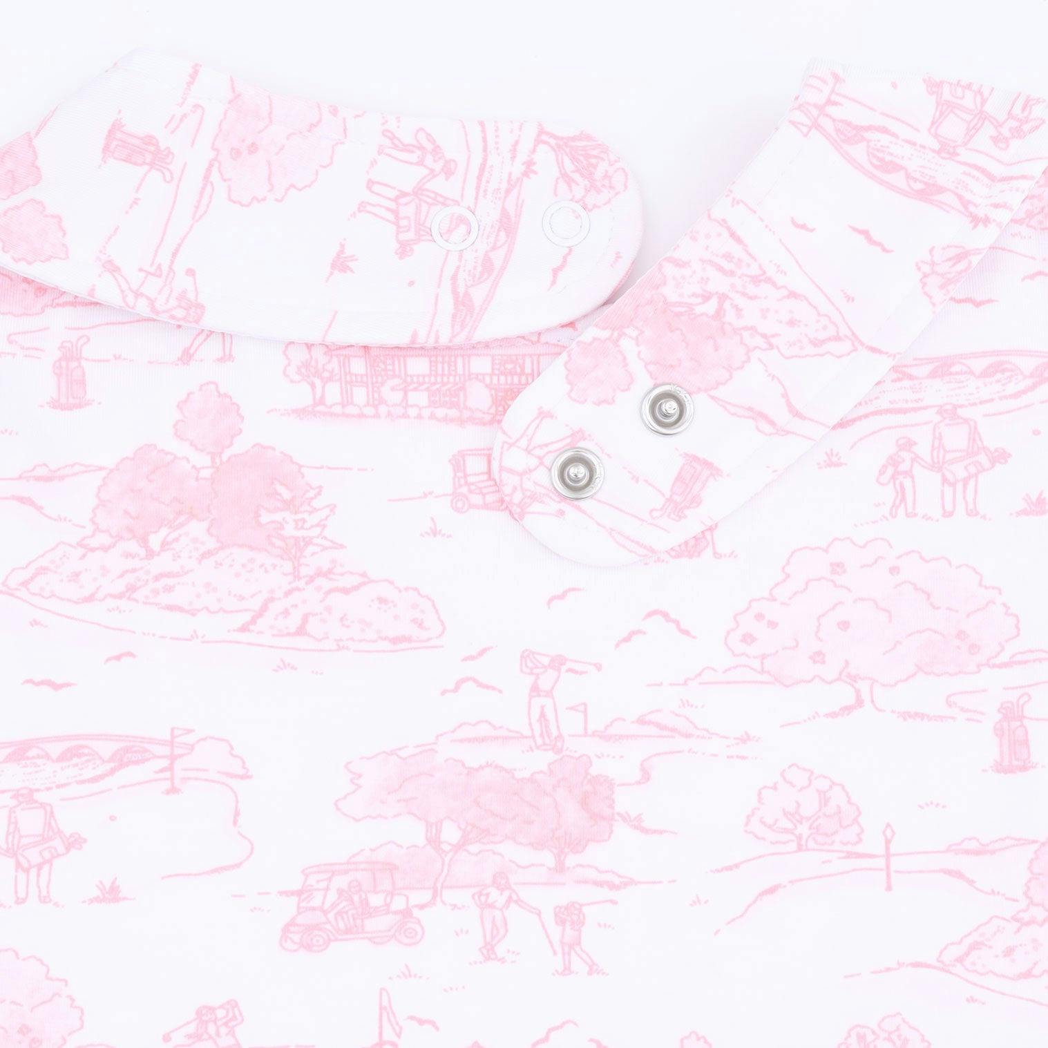 Golf Toile Pink - Feeding Bib