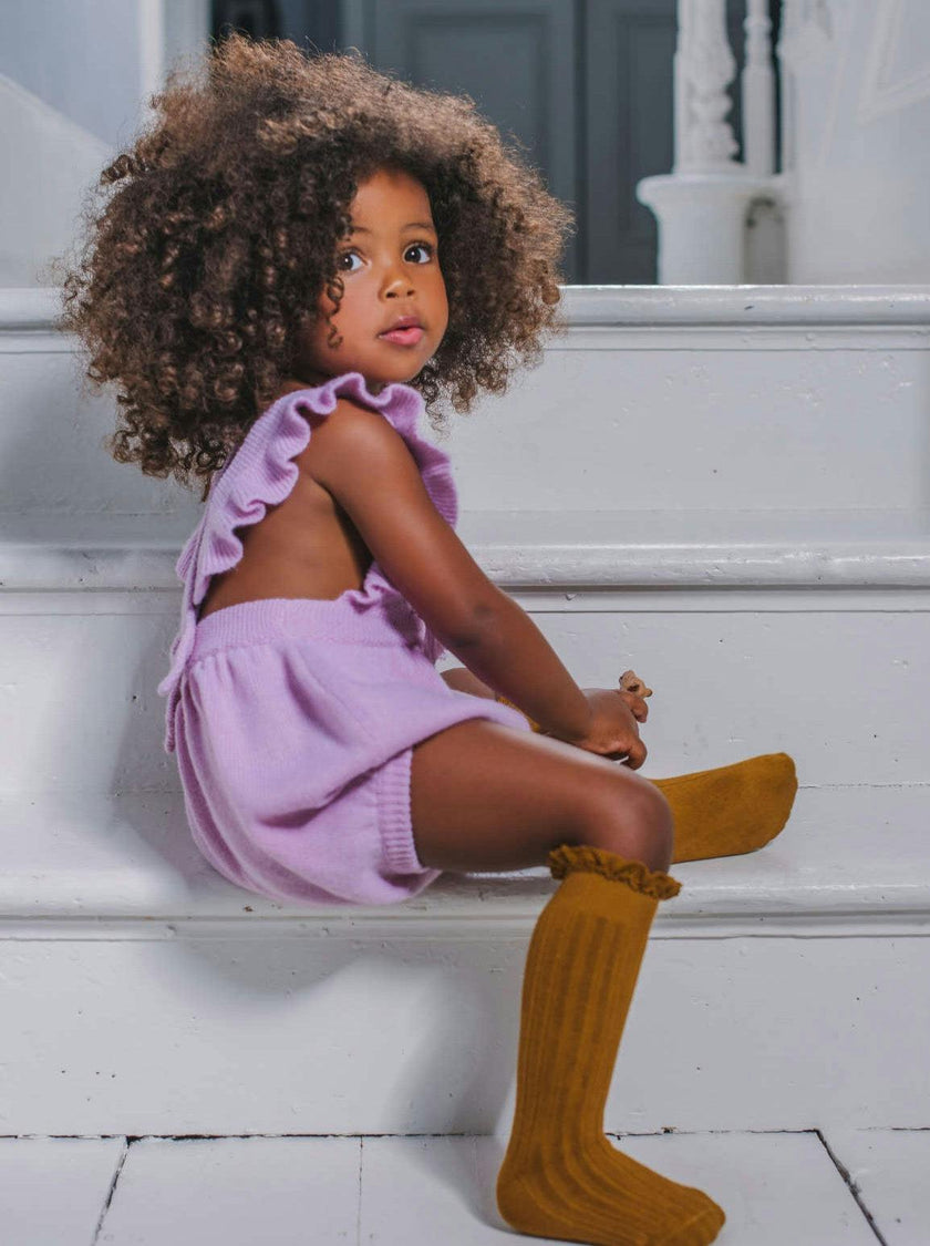 Ruffled Romper| 100% cashmere
