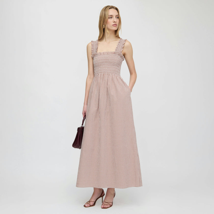 The Ashlyn Nap Dress - Cognac Gingham