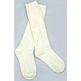 Ribbed Knee High Socks (White)
