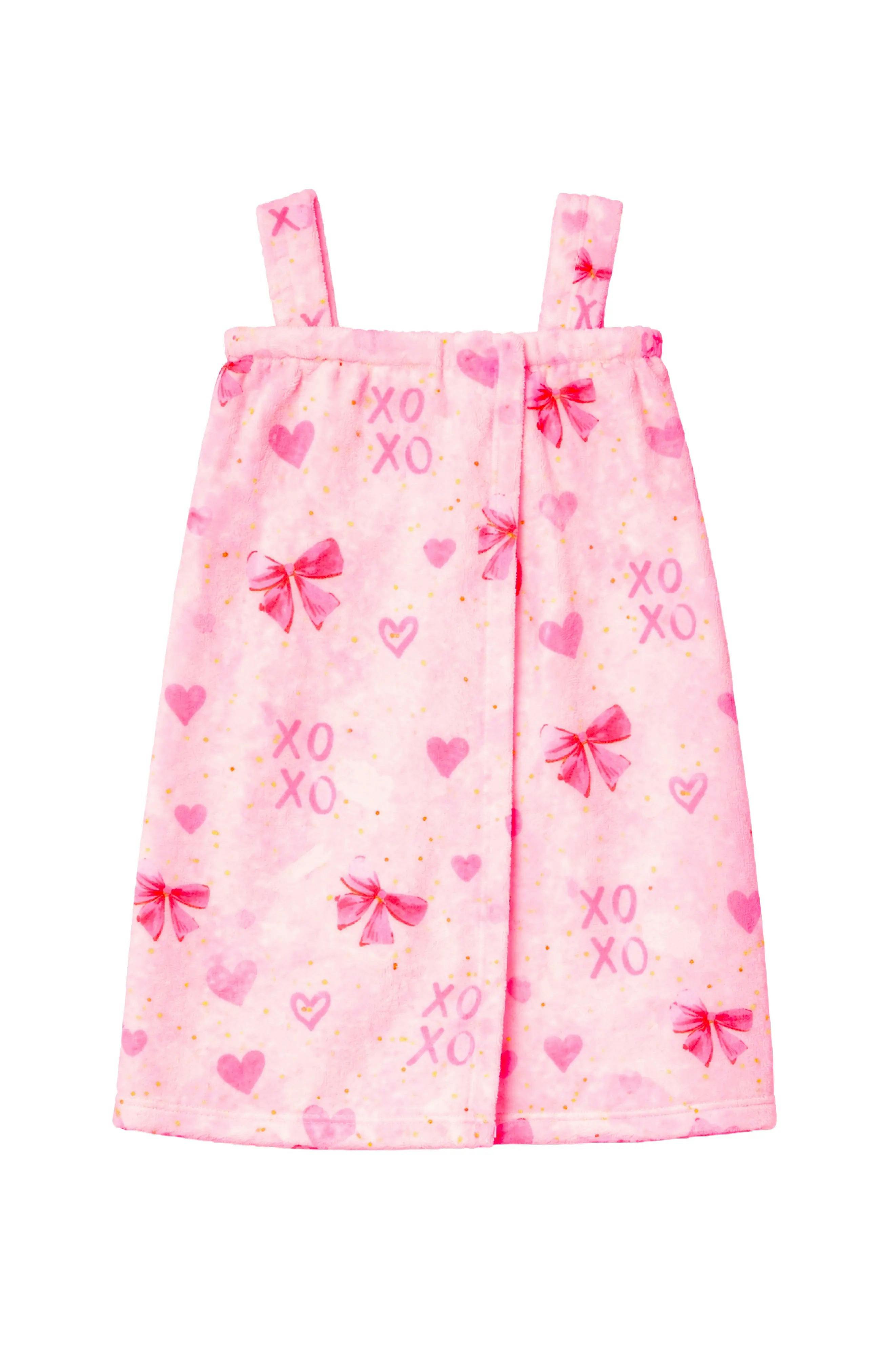 Plush Bow Print Spa Wrap