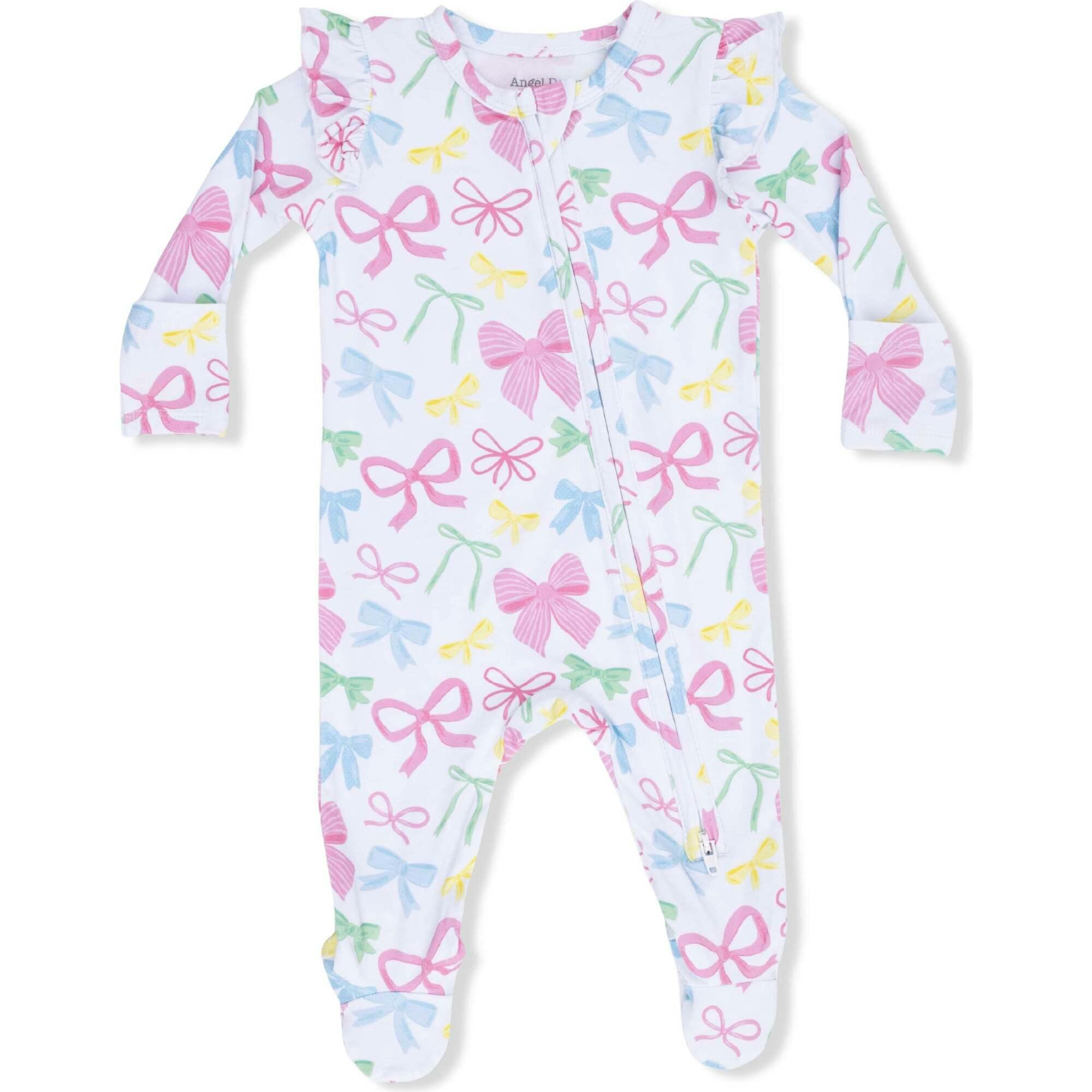 Sweet Bows - 2 Way Ruffle Sleeve Zipper Footie