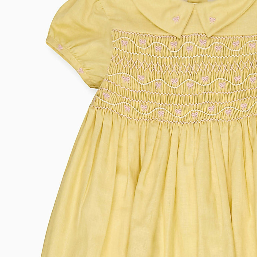 Nicky Hilton x La Coqueta Lemon Dolly Baby Girl Hand-Smocked Set