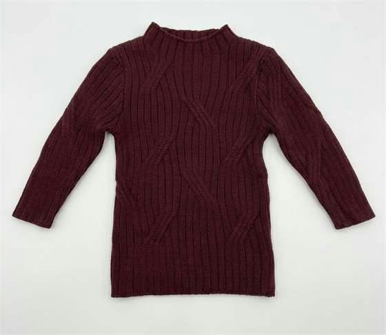 Rib Design Knit Mock Neck Top