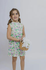 Hydrangeas Shift Dress with Back Bow
