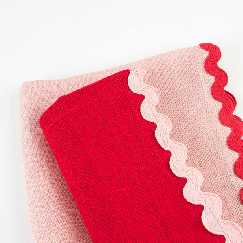 Assorted Ricrac Fabric Napkins