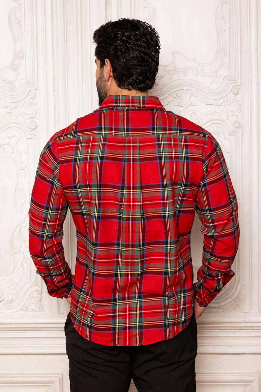 Mens John Shirt in Holiday Plaid