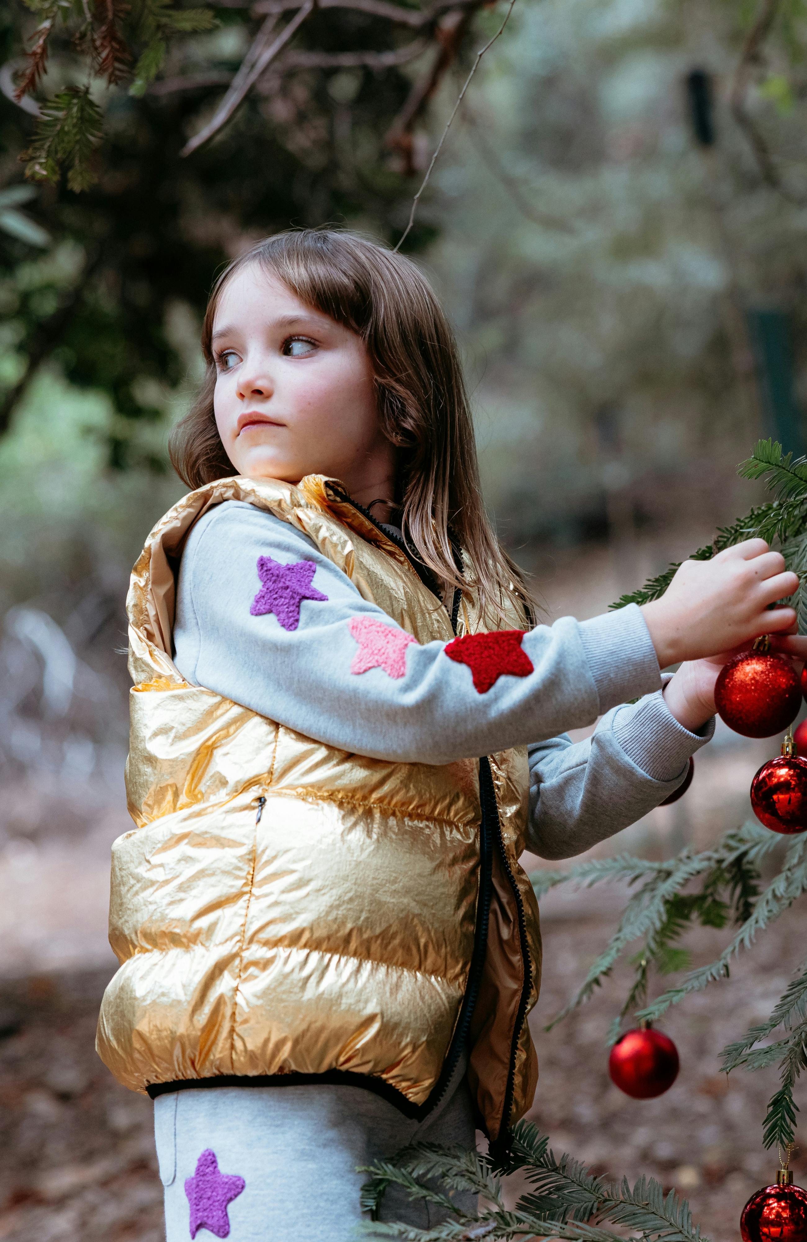 Fiona Metallic Puffer Vest, Gold