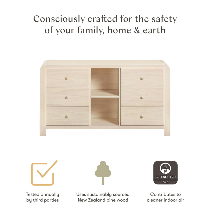 Babyletto Kids TipToe 6-Drawer Assembled Dresser with Cubbies