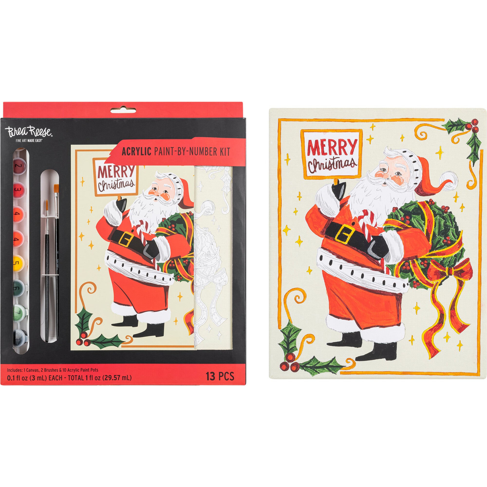 Acrylic Paint-By-Number Kit - Santa