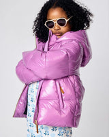 Kids Ultra Puff Coat in Hi-Gloss Pink Lavender