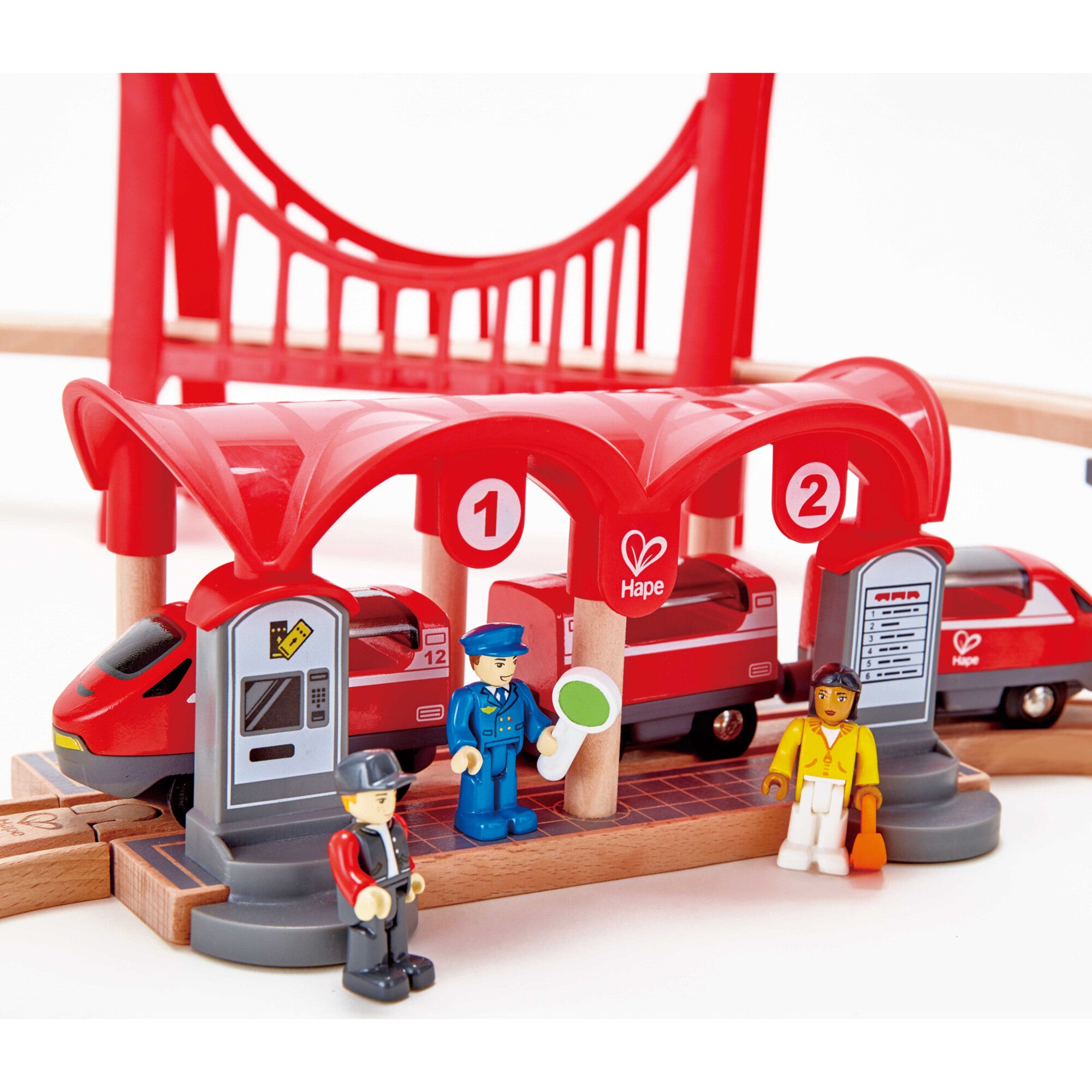 Wooden Busy City Train Set