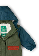 Chive Green Recycled Waterproof Winter Coat, Green