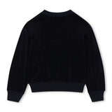 Navy Velvet Logo Sweatshirt