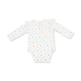 Pretty Pumpkin Trellis - Ruffle Sleeve Bodysuit with Snap Shoulder
