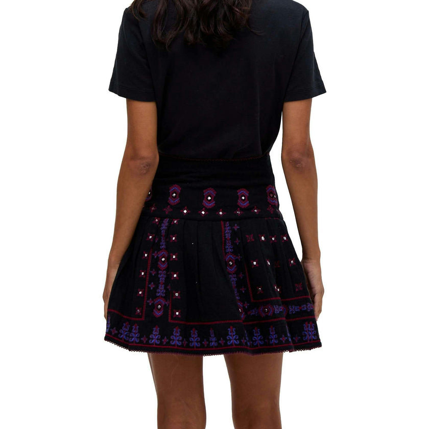 Issabel All Over Embroidered Mini Skirt