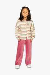 Knitted Cardigan Mauve and Blue Knitwear