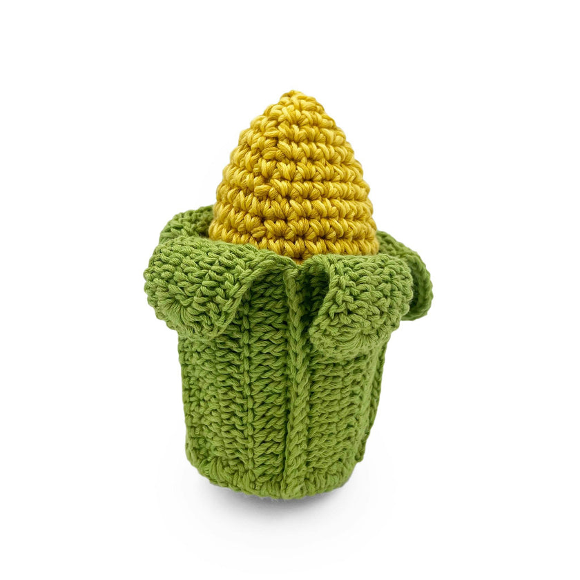 Chicken & Corn Rattle Gift Box 🌽👀🐓 100% organic cotton crochet rattles