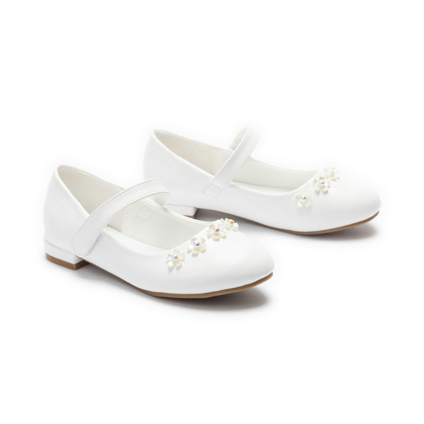 White Isolde Flower Shoes