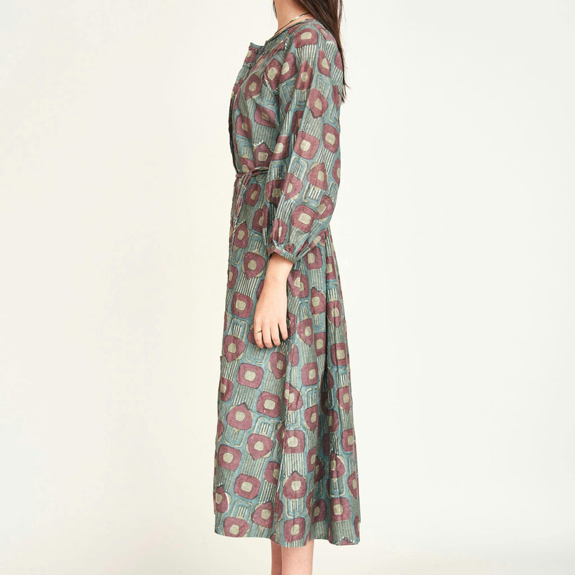 Somerset Dress in Mallard Coeur