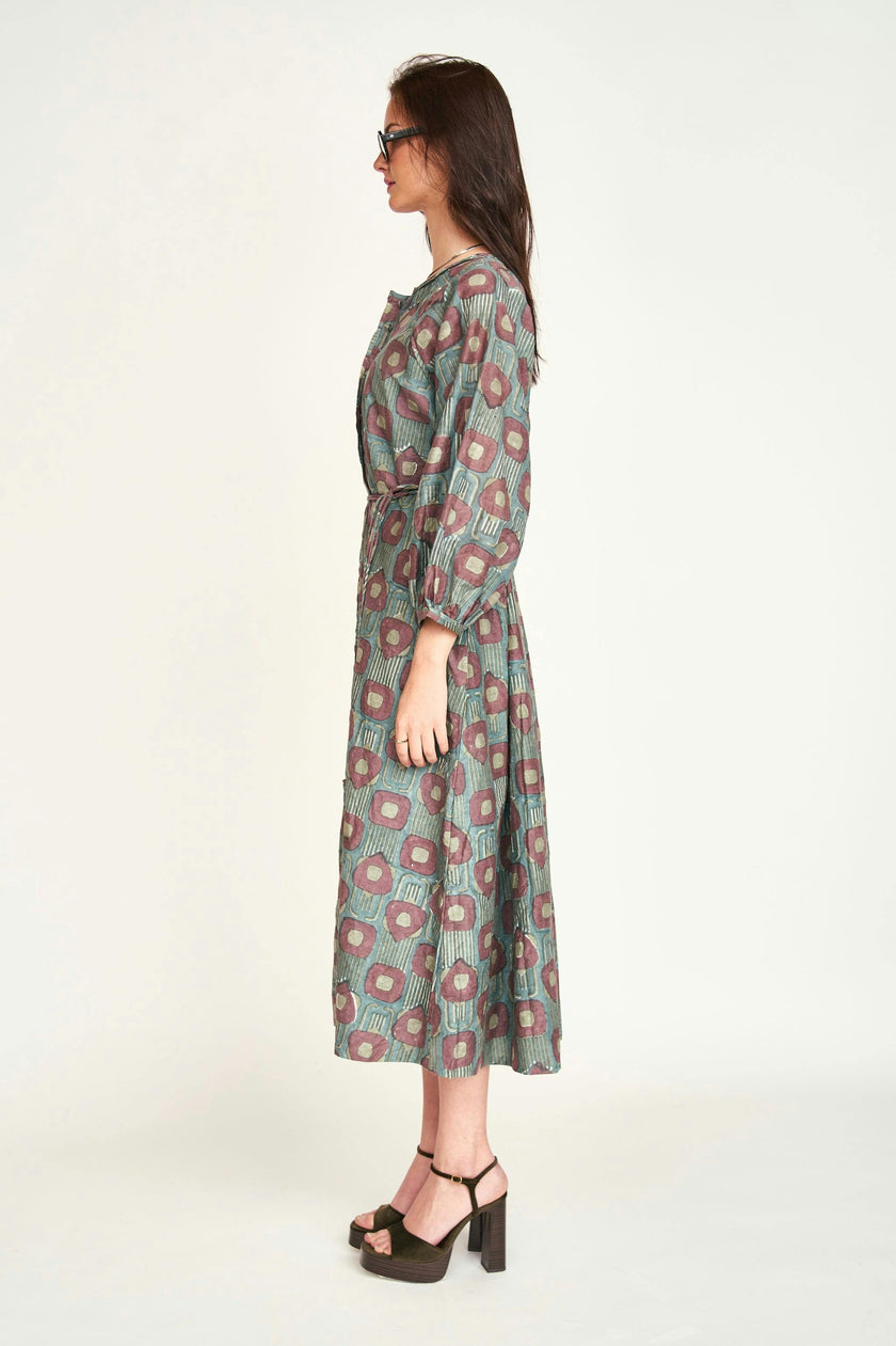 Somerset Dress in Mallard Coeur