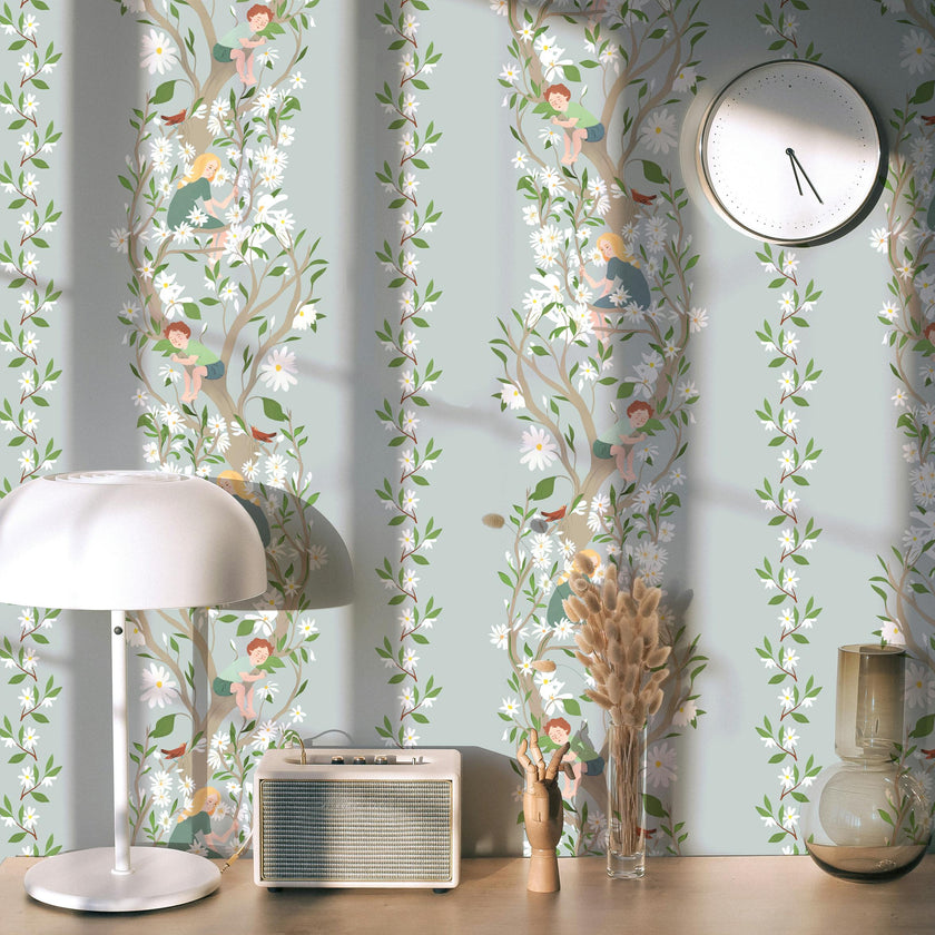 Papier peint CAMOMILLE coloris Ciel