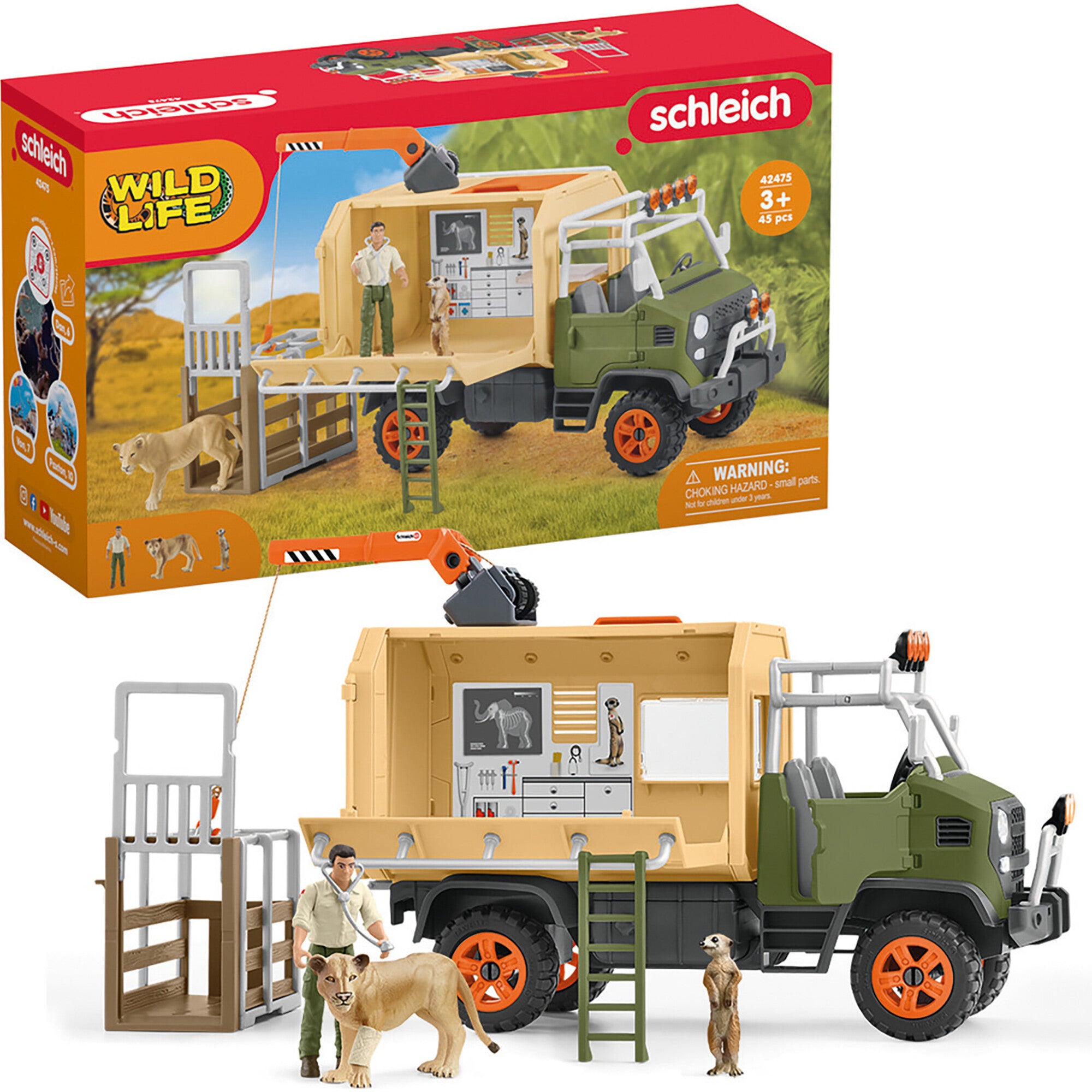 Schleich Wild Life: Animal Rescue Large Truck - 10pc Playset