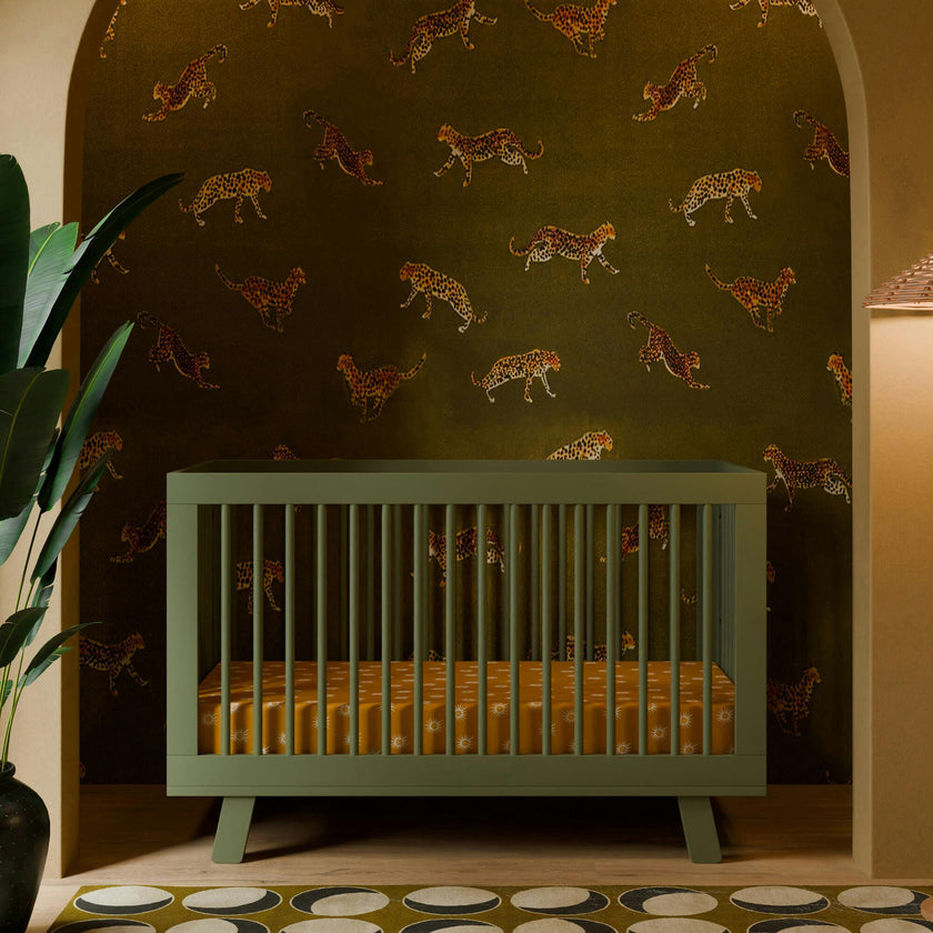 Hudson 3-In-1 Convertible Crib With Toddler Bed Conversion Kit in Olive