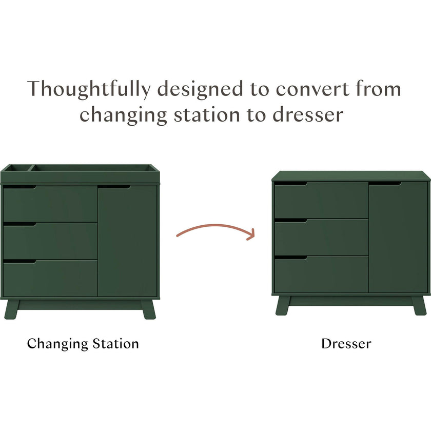 Hudson 3-Drawer Changer Dresser With Removable Changing Tray In