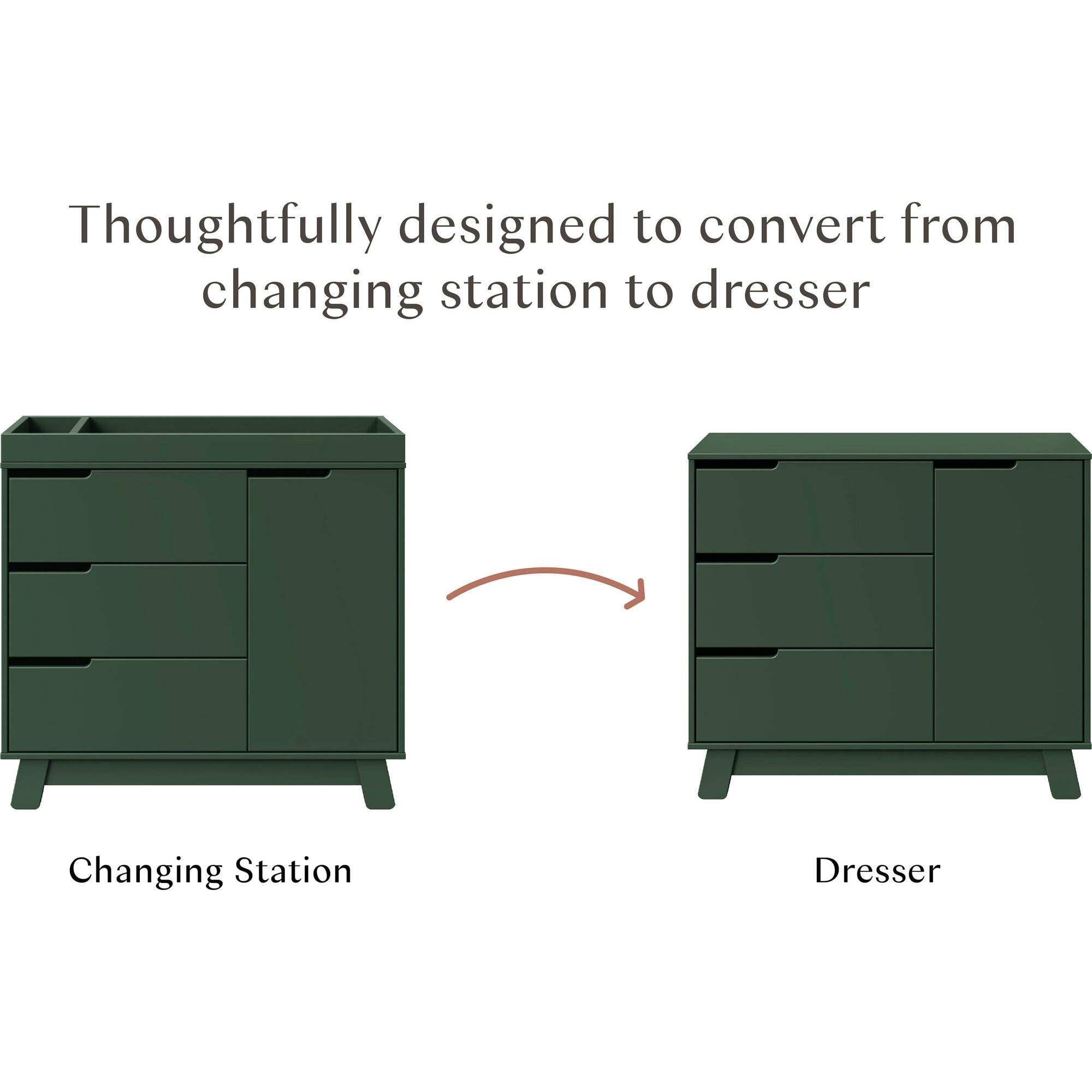 Hudson 3-Drawer Changer Dresser With Removable Changing Tray In