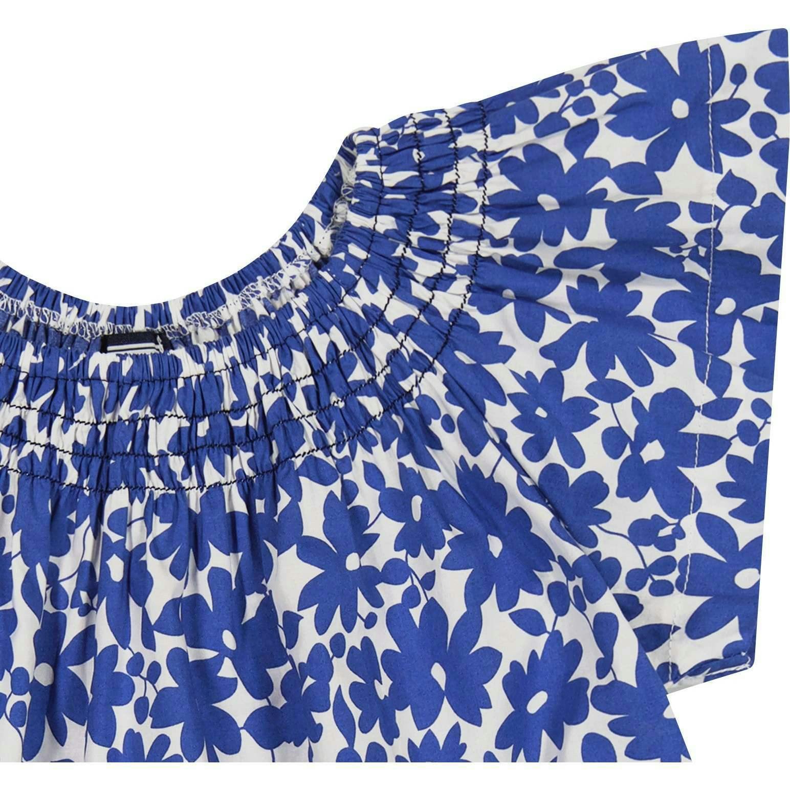 Molly Smocked Neck Flutter Sleeve Top