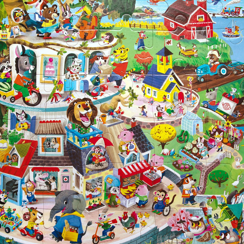 Giant Puzzle: Friendly Town - 36 Piece