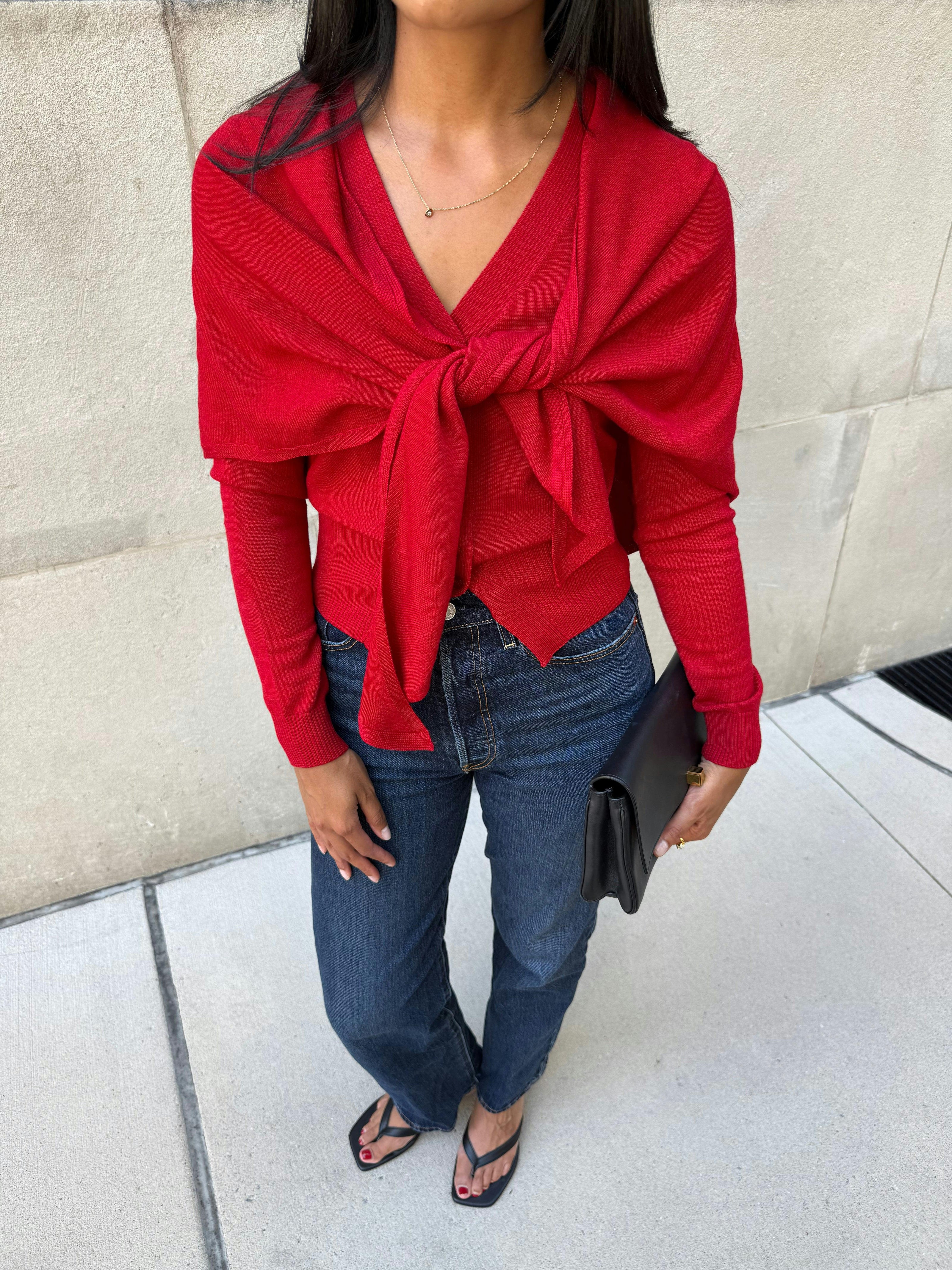 The Amal Cardigan -  Red