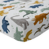 Cotton Muslin Crib Sheet - Dino Friends