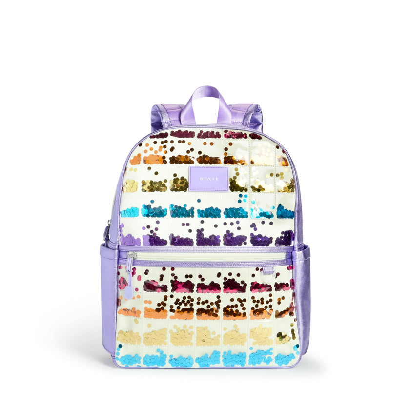 Kane Backpack, Metallic Lilac Quilted Sequins