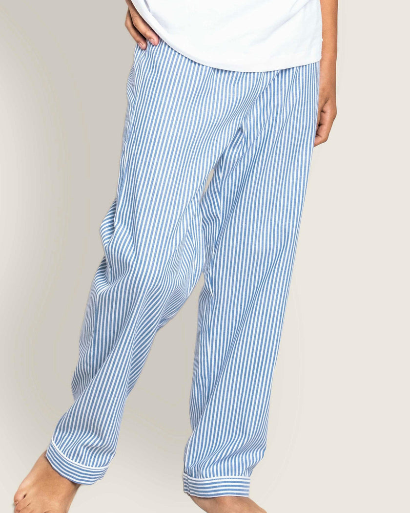 Kid's Twill Pajama Pants in French Blue Heritage Stripe