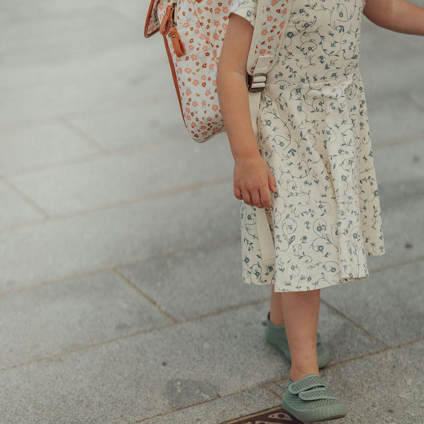 Sweetheart Twirl Dress | Organic Cotton Jersey - Scandi Floral