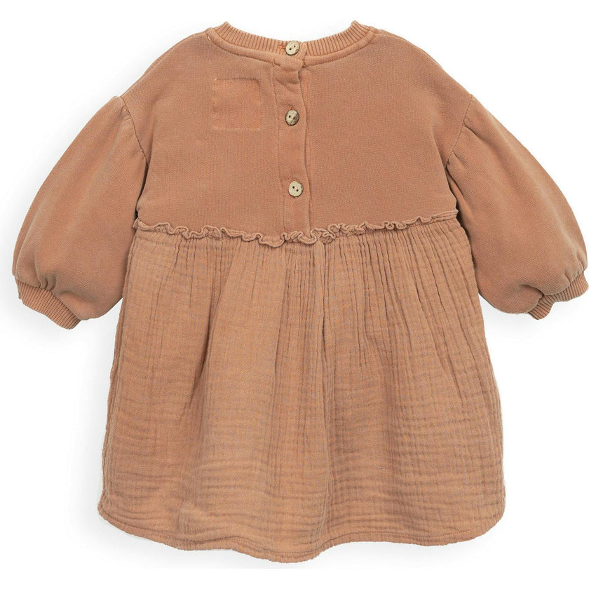 Baby Mixed Media Topstitch Dress