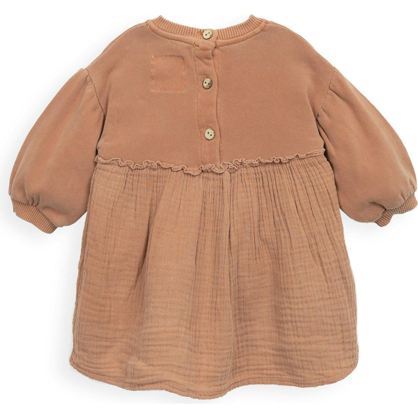 Baby Mixed Media Topstitch Dress