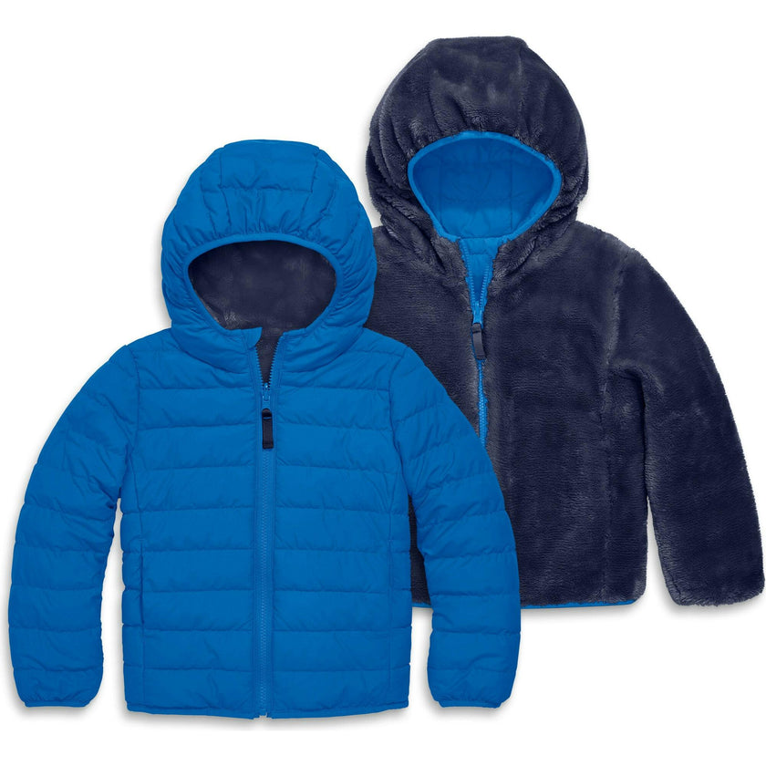 Kids reversible fleece puffer jacket