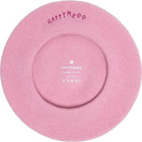 women's wool beret - pink hearts