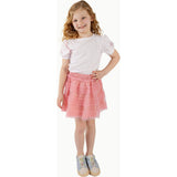 Puff Sleeve Tee in Pink Heart Stripe