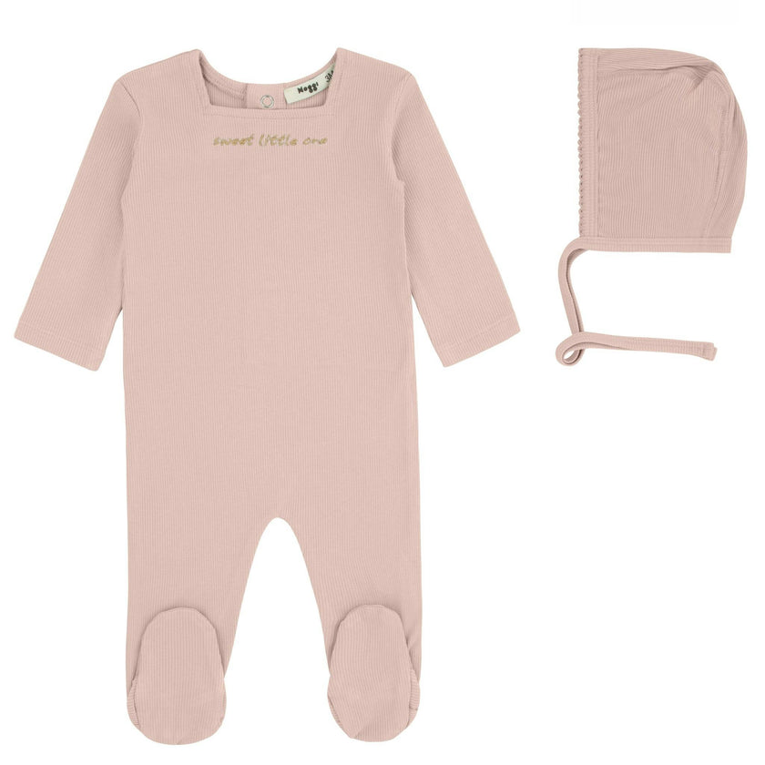 Sweet Little One Footie And Bonnet, Pink