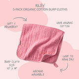 RILEY 5-Pack Crinkle Muslin Burp Cloths