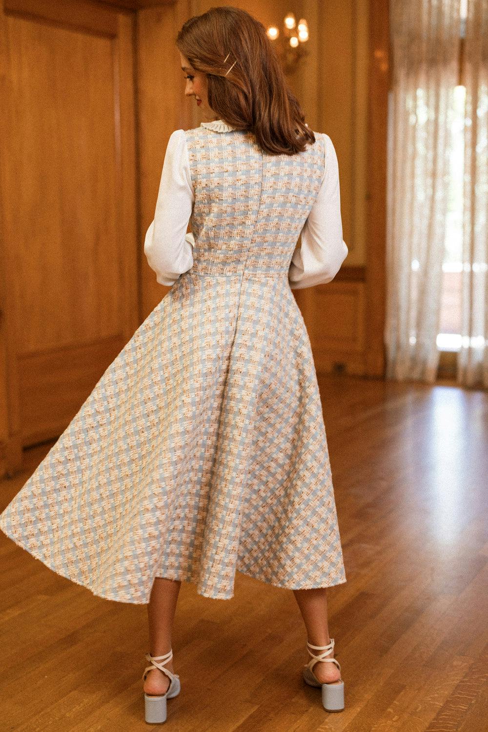 Saoirse Dress in Glacier Tweed
