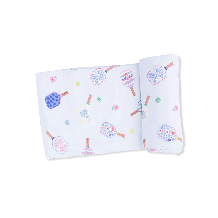 Floral Pickleball - Swaddle Blanket